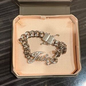 Juicy Couture Silver Chain Bracelet with Crystal Accents